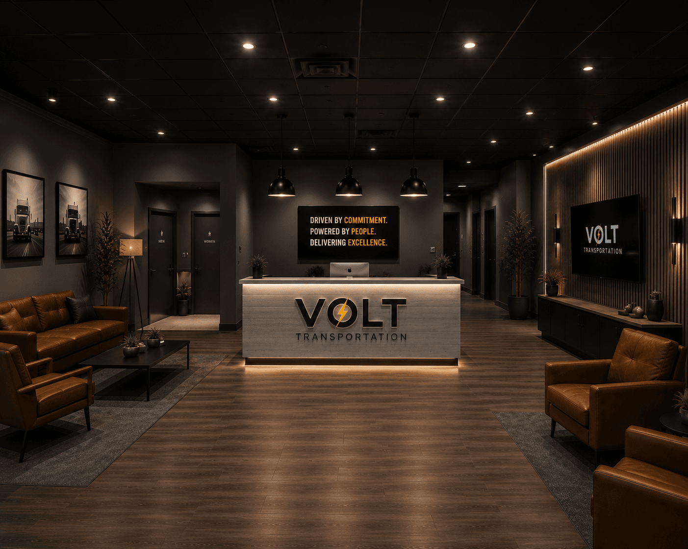 Inside the Volt Transportation office in Columbus, Georgia